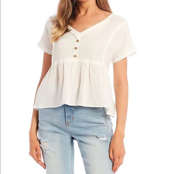❤️Short Sleeve Babydoll Top NWT - Picture 1 of 6